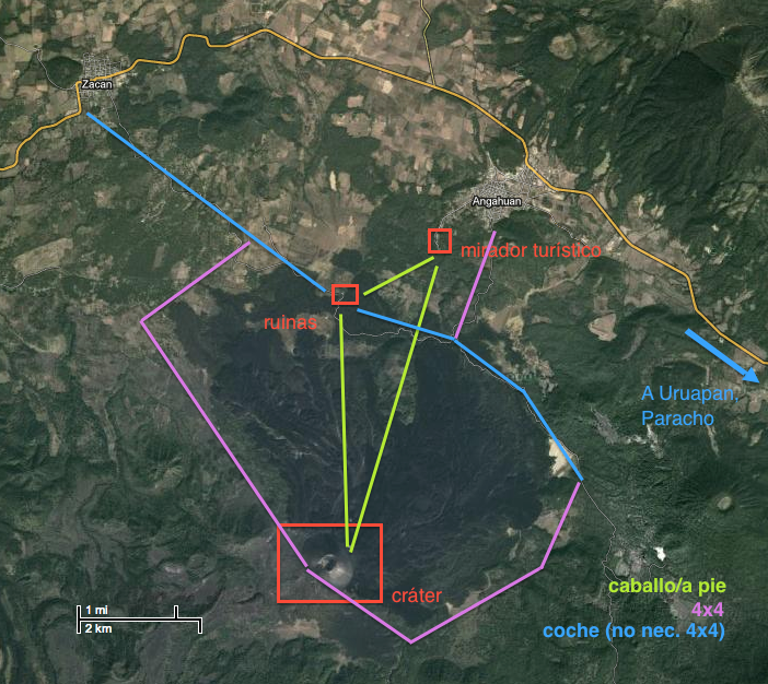 rutas alrededor del paricutin